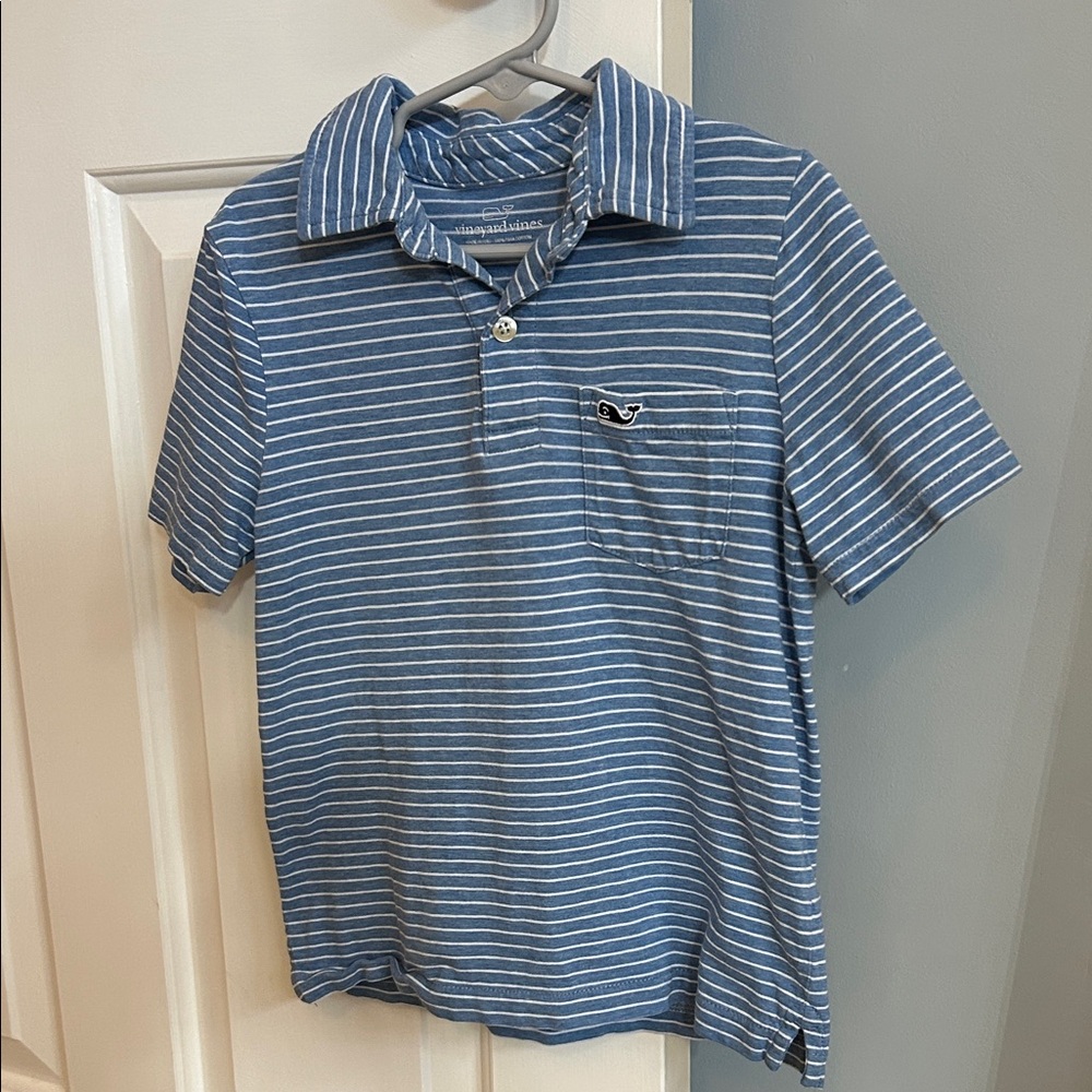 Vineyard Vines Kids Blue Striped Polo